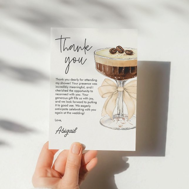 Bow Espresso Martini Bridal Shower Thank You (Bow Espresso Martini Bridal Shower Thank You)