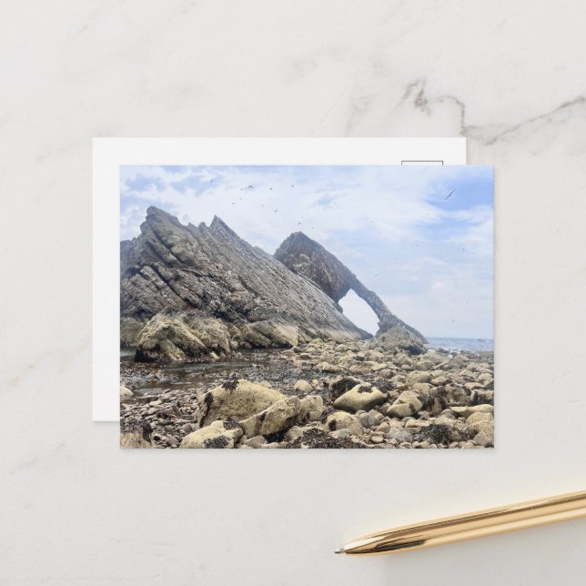 Bow Fiddle Rock  Aberdeenshire  Holiday Postcard (Front/Back In Situ)
