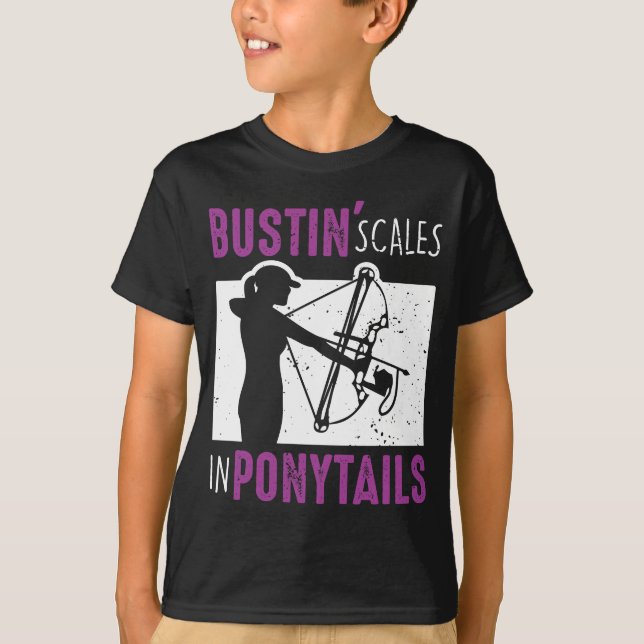 Bow Fish Archery Woman Bowfishing Sport T-Shirt (Front)