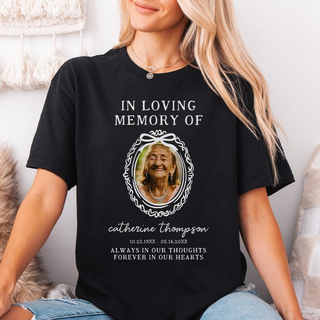 Bow Frame Memorial Photo T-Shirt (Creator Uploaded)