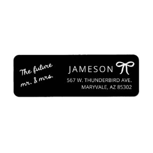 Bow Future Mr and Mrs Wedding Return Address Label