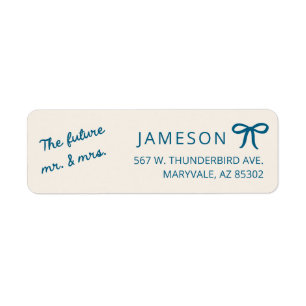 Bow Future Mr and Mrs Wedding Return Address Label