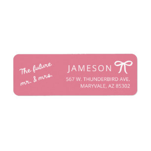 Bow Future Mr and Mrs Wedding Return Address Label