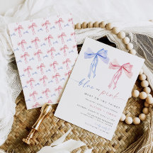 Bow Genre Reveillez Invitation Blue Rose Coquette