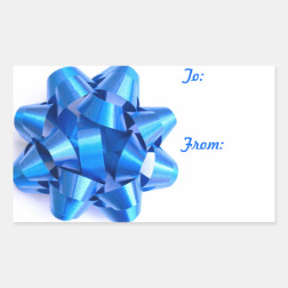 Bow & Gift Tag Sticker in Blue