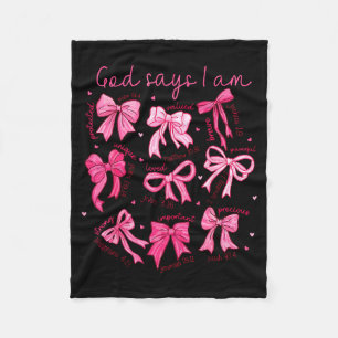 Bow God Say I Am Christian Girl Teen Women Bible V Fleece Blanket