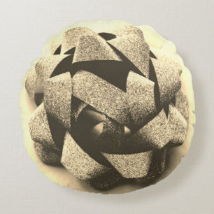 Bow gold present party bow round pillow