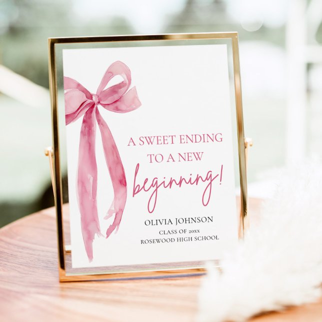 Bow Graduation A Sweet Ending To A New Beginning Poster (Creator Uploaded)