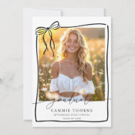 Bow Graduation Announcement Card Photo Grad Party