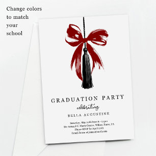 Bow Graduation Invitation Girl High School College