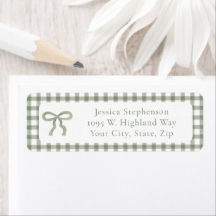  Bow Green Gingham Cottagecore Return Address