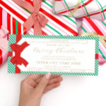 Bow Green Stripe Merry Christmas Gift Voucher Card<br><div class="desc">This Christmas gift voucher design features a bow gift tag design. All of the text is fully editable. For more advanced customization of this design,  simply select the "Customize It" button above.</div>
