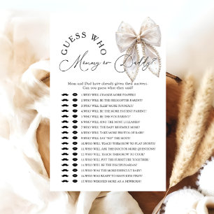 Bow Guess Who Mommy or Daddy Baby Shower Game