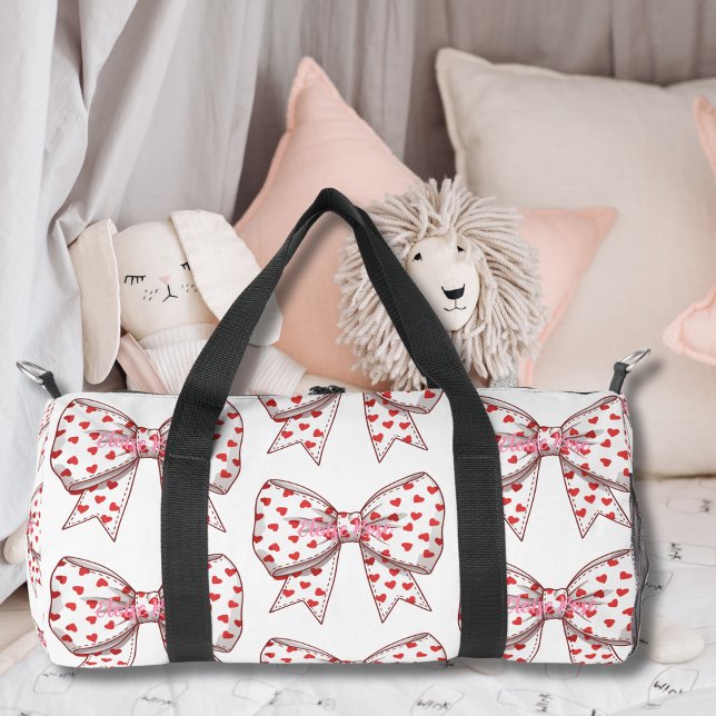 Bow Heart Name Matching Newborn Hospital  Duffle Bag (Bow Heart Name Matching Newborn Hospital Duffle Bag)