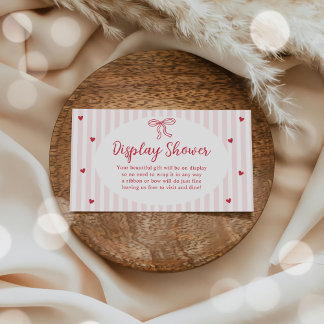 Bow Hearts Valentine Baby Shower Display Shower Enclosure Card