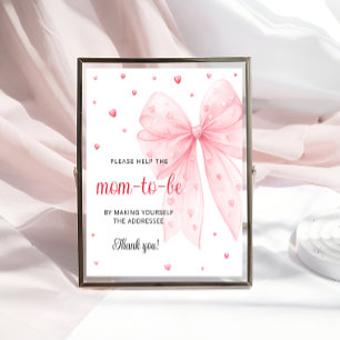 Bow Help the Busy Mom-to-Be Address an Envelope Poster