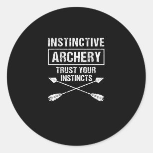 Bow hunting archers instinctive archery classic round sticker