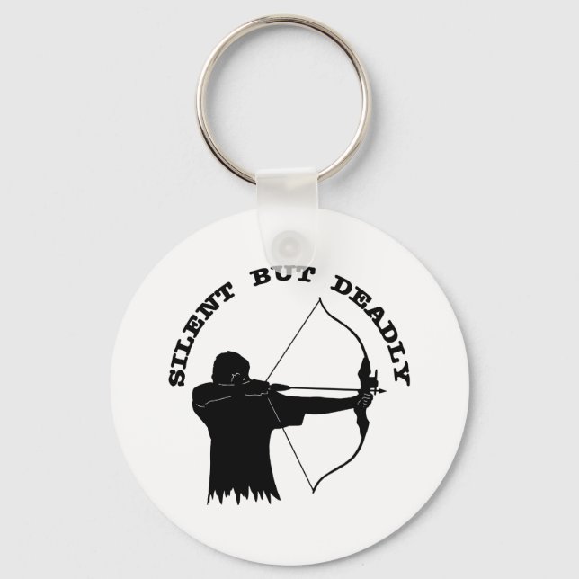Bow Hunting Archery Silent But Deadly Keychain (Front)