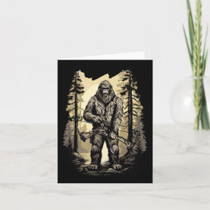 Bow Hunting Bigfoot Funny Hunting Gift  Card
