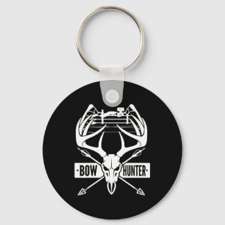 Bow Hunting Deer Skull Compound Bow Archery Gift Keychain