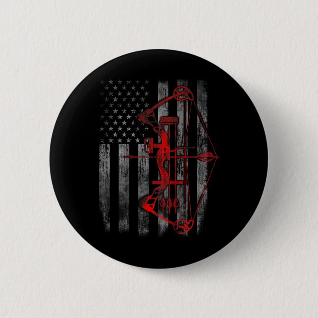 Bow Hunting Flag Archery Funny Hunting Gift  2 Inch Round Button (Front)