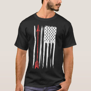 Bow Hunting Gear Vintage American Flag Retro Arche T-Shirt