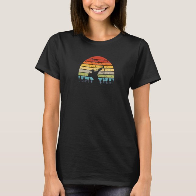 Bow Hunting Retro Sunset Archery T-Shirt (Front)