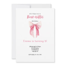 Bow Invitation Anniversaire Petite Fille Fête Anni