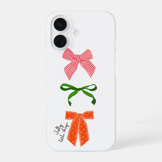 Bow Jolly Little Things Christmas  iPhone 16 Case (Back)
