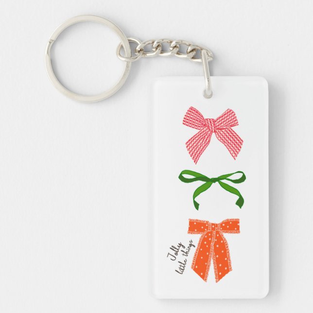 Bow Jolly Little Things Christmas  Keychain (Front)
