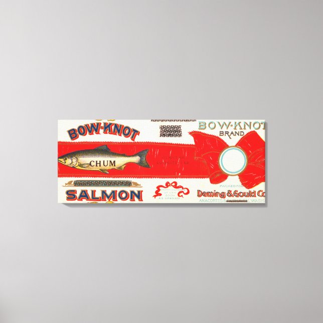 Bow Knot Brand Salmon Label Canvas Print (Front)