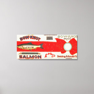 Bow Knot Brand Salmon Label Canvas Print