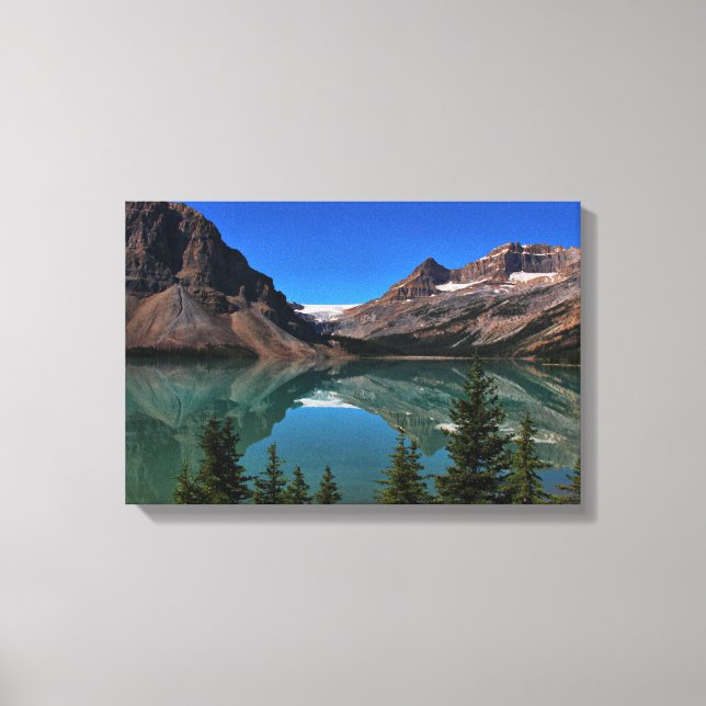  Bow Lake In Banff Wrapped Canvas (Front)