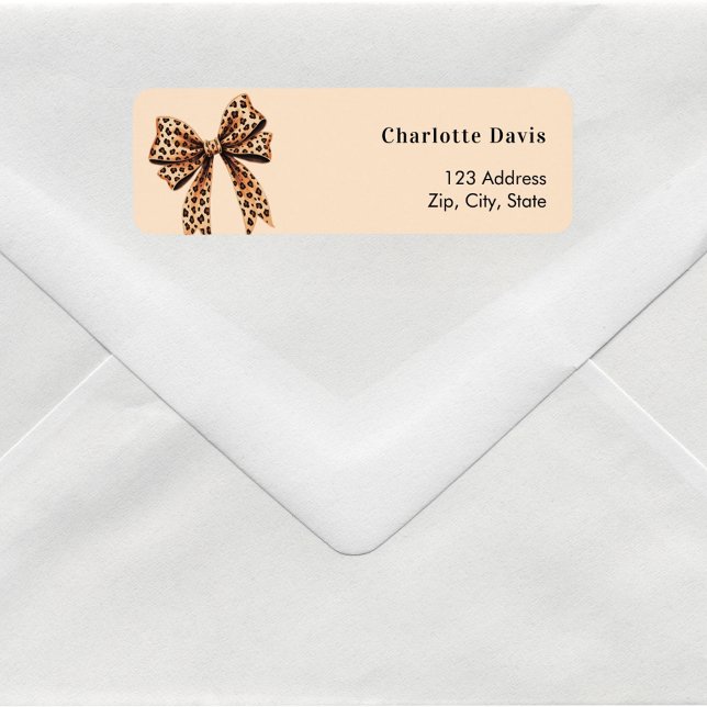 Bow leopard beige return address  (Creator Uploaded)