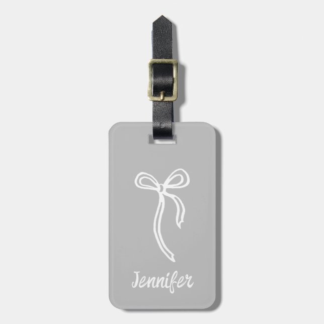 Bow luggage tag | editable background (Front Vertical)