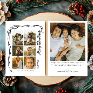 Bow Merry Christmas Family 7 Photos Holiday Card