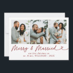 Bow Merry & Married Newlywed Photo Christmas  Holiday Card<br><div class="desc">Celebrate your first holiday season as a married couple with the Modern Bow Merry & Married Newlywed Photo Christmas Card. Featuring a clean and contemporary design, this card highlights your favourite wedding photo along with festive typography and holiday elements. Perfect for sharing your joy with family and friends, this card...</div>