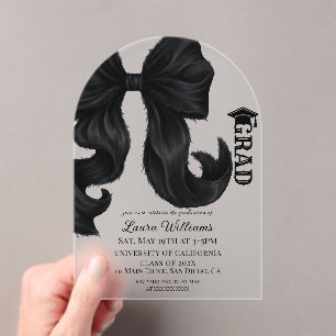 Bow Modern Graduation Acrylic Invitations