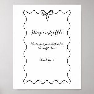 Bow Modern Minimalist Neutral Baby Shower  Poster