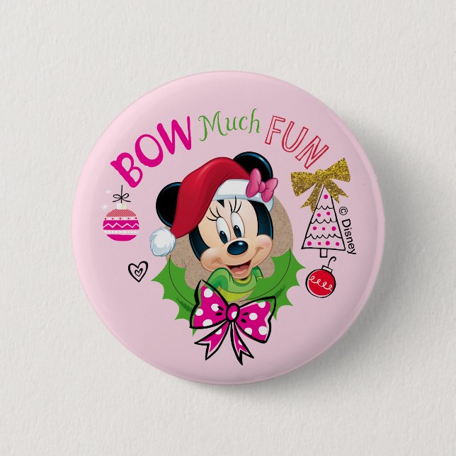 Bow Much Fun 2 Inch Round Button (Front)