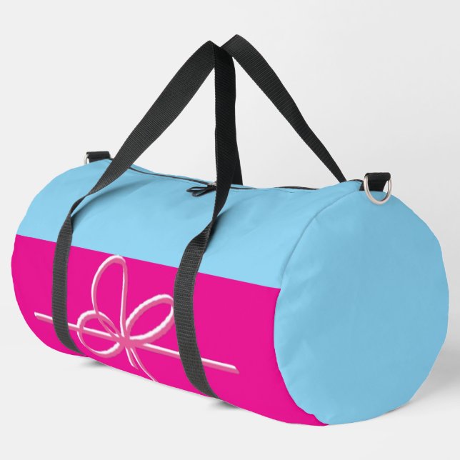 Bow on Pink Large Duffle Bag (Left Corner)