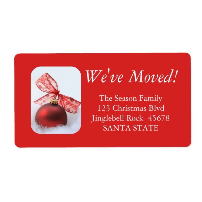 Bow ornament address label (Front)