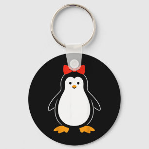 Bow Penguin Costume Girls Shirt Funny Kids Keychain