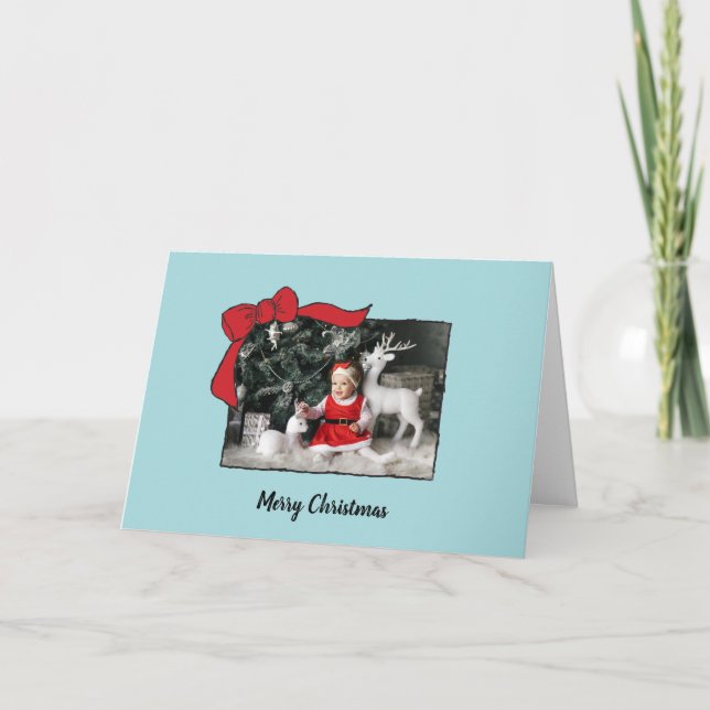 Bow Photo Cartes de Noël en ligne Noël Greeti (Devant)