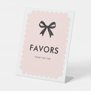 Bow Pink Bridal Shower Favours Pedestal Sign