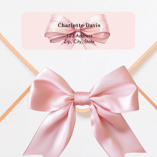 Bow pink return address  (Creator Uploaded)