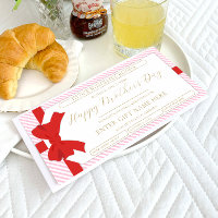 Bow Pink Stripe Mother's Day Gift Voucher Card