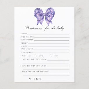 Bow polka dot baby shower - predictions baby