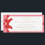 Bow Red Stripe Merry Christmas Gift Voucher Card<br><div class="desc">This Christmas gift voucher design features a bow gift tag design. All of the text is fully editable. For more advanced customization of this design,  simply select the "Customize It" button above.</div>