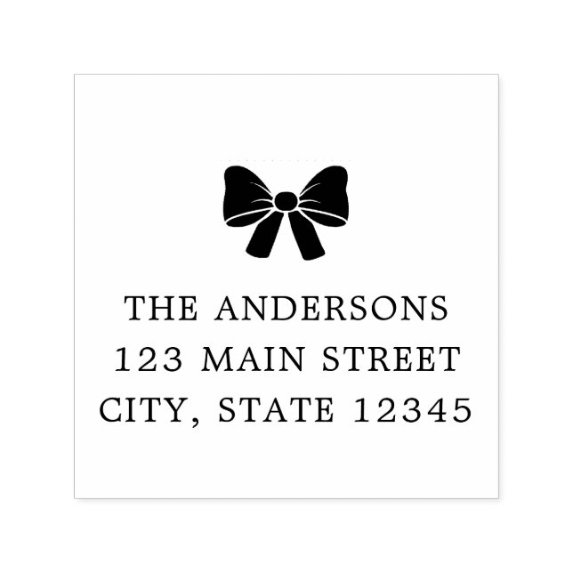 Bow Return Address Self-inking Stamp (Design)